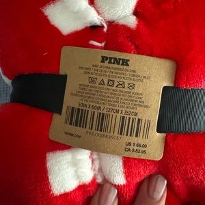 PINK red heart blanket